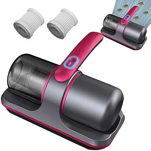 AIWEIYER Instrumento de eliminación de ácaros Fuertes de Alta frecuencia para el hogar, aspiradora de Cama con luz UV, aspiradora de colchón de Mano, Doble Ritmo de Alta frecuencia inalámbrico Fuerte