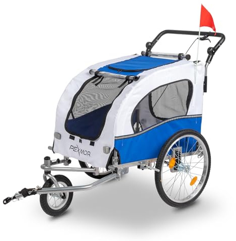 PEXMOR 2-in-1 Dog Bike Trailer, Pet Stroller Bike Trailer for Dogs w/Universal Hitch, Dog Cart for Bicycle Wagon Cargo Carrier w/Shock Absorber & Universal Wheel