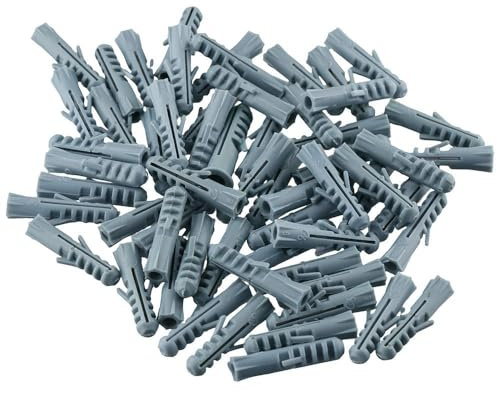 SHUATI Wall Plug 100pcs Plastic Hardware M6X30 Expansion Nylon Anchor High-Quality PE Wall Anchor Concrete, Brick