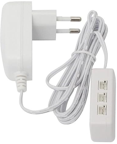 HERRAJES ALK - TRANSFORMADOR ENCHUFE 6W LED 12V 6VIAS CABLE RED 2mts. CONEXION REGLETA JST.