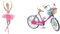 Barbie Dreamtopia Ballerina Puppe, Twinkle Lights Ballerina & Fahrrad, Fahrrad mit Blumenkorb, bewegliche Räder, rosa Fahrrad Puppe, Puppe, Geschenk für Kinder, Spielzeug ab 3 Jahre,DVX55