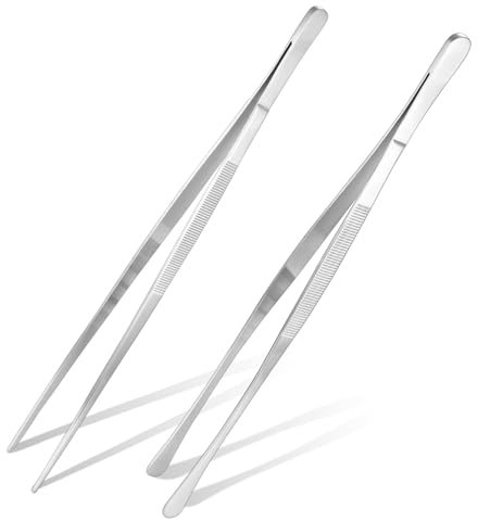 2 Pz Pinze da Cucina Inox Professionali, 30,5 cm Pinza Cucina, Pinze Cucina Acciaio Inox, Pinza da Cucina, Pinzette da Cucina, Utensili Cucina per Barbecue Chef Cucinare Bistecche