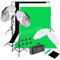 Bonnlo Kit Studio Photo et Éclairage Kit Studio Photo Complet avec 2 Lampes 135W 2 Parapluies 3 Fonds (Noir/Blanc/Vert) Studio Photo Kits Supports Réglables et Sac de Transport pour Portrait Produit