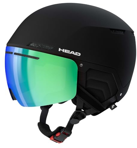 Skihelm Snowboardhelm Ski Snowboard Helm mit Visier - Head Cinema Photo - schwarz - Größe: M/L (56-59 cm) - Viesierhelm - mit optimiertem Belüftungssystem - geeignet für Skifahren Snowboarden