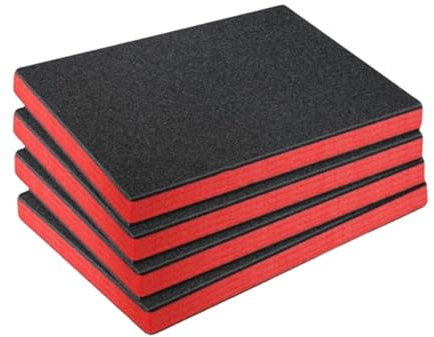 LOVIVER 4 insertos de espuma para caja de herramientas, almohadillas de espuma de embalaje, insertos de caja de almacenamiento portátiles multifunción a, 30.5 Cm X 25.5 Cm X