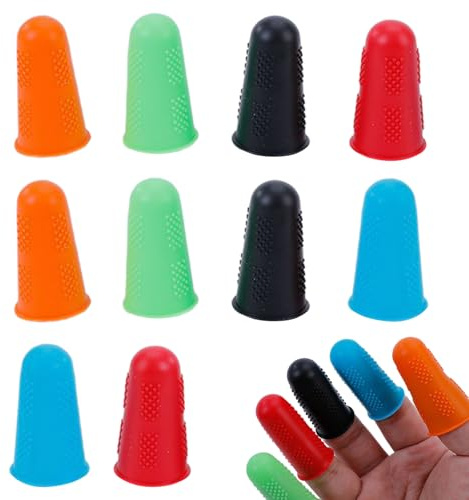 ApexPine 10 Pcs Silicone Finger Protectors 3 Sizes for Craft Sewing