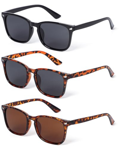 InfiniZer 3 Pack Polarised Sunglasses Womens Trendy Retro Square Ladies Sun Glasses UV400 Protection