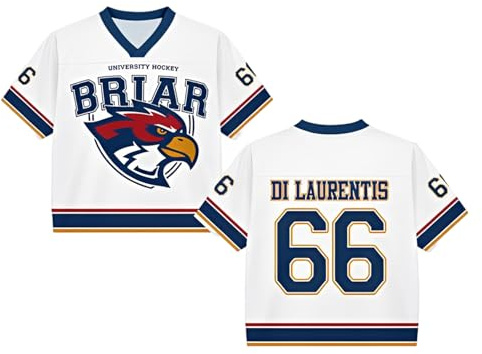 Off Campus Hockey Jersey Graham 44 & Logan 22 & Tucker 46 & Di Laurentis 66 Briar U Jersey Shirts Short Sleeve Briar Hockey Shirts Sports Inspired Tshirts Off Campus Merch for Fans