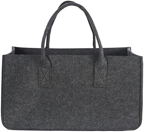 Kaminholztasche XXL anthrazit Zeitungstasche Filzkorb