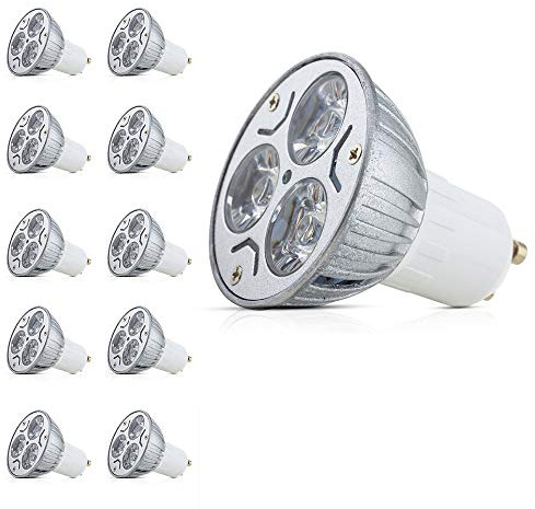 Mengjay® paket med 10 GU10 LED-lampa 3 W GU10 bas 210 LED 240 LM cool vit stråle vinkel 30 ° LED-lampa LED-lampa