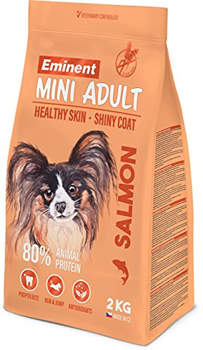 Eminent Mini Adult Lachs – Getreidefreies Hundefutter für Toy & Mini Rassen | 87% tierisches Protein, Lachs & Süßkartoffel | 2 kg