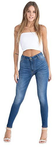 MAMAJEANS Jeggings Donna a Vita Alta, Jeans Comodo in Cotone Ultra Elasticizzato, Skinny Fit - Made in Italy (M, Medio)