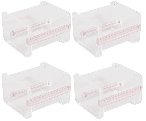Alliteqwe 4- genomskinlig synlig skrivbord multi washi maskeringstejp dispenser, bandklippare, rulle tejphållare