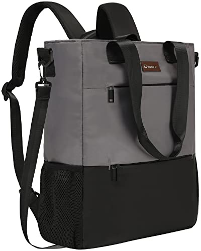 CYUREAY Convertible Backpack Tote Women Laptop Daypack Fits 15.6-Inch Laptop & Tablet, Grey, Travel Backpacks
