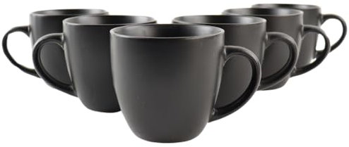 OTIX Kaffeetassen 6er Set Schwarz Matt 240ml