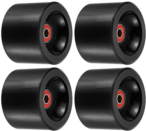 PATIKIL 70mm 78A Longboard Roues avec Rouge ABEC-9 Roulements, 4 Paquet Doux Croiseur Roues Rue Roues pour Skateboards Skateboard Roue PU Noir