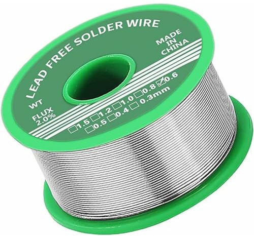 Étain de soudure 0,6 mm, étain sans plomb avec noyau de colophane, fil a souder avec flux 20 g Fil de soudure pour la réparation et le bricolage de composants électroniques de soudure électriques