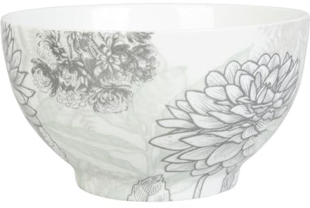 GENEVIEVE LETHU 536514 Bol 55 cl Porcelaine - Collection GRAVURES COLOREES - Ø 13 cm H 7 cm - Coloris Vert
