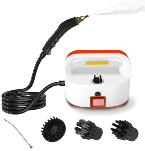 Pulitore A Vapore Portatile, Pulitore Pressurizzato da 4,5 Bar, con 3 Testine, Pulitore A Vapore da 1600 W, 50-400 Ml/min, Pulitore Portatile, Adatto per Aria Condizionata, Cucina