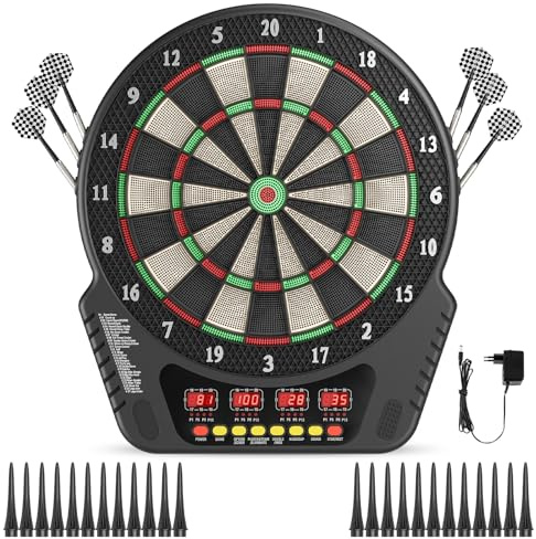 Hoyiyobi Bersaglio elettronico professionale,Set di bersagli elettronici, con display digitale a LED e punta morbida, 27 Giochi e Molte Varianti,Giocare con Intere Famiglia e Amici