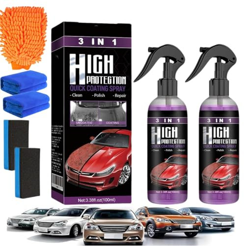 Oveallgo Curvefit Spray Anti-Rayures pour Voiture, 3 en 1 Curvefit Spray Nano Anti Rayures, 100ml /30ml Spray Anti Rayure Verre Liquide pour Voiture Brillance & Protection Longue Duré(2pc)