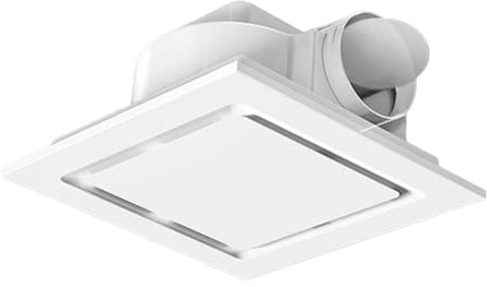 KiBcsLic Ventilador Extractor de Baño, de Montaje en Techo, Silencioso, Moderno Y Potente para Ventilación de Extracción en Lavandería, Hotel U Oficina, 24 Cm X 24 Cm
