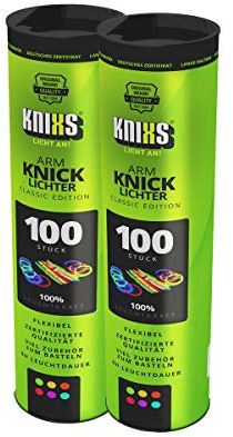KNIXS Knicklichter inkl. 200x 2D-Verbindern, 4x Kreisverbinder, 4x 7-Loch-Verbinder im 6-Farb-Mix
