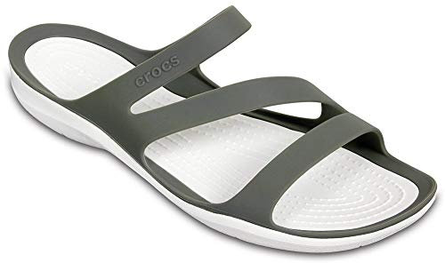 Crocs Herren Swiftwater Sandal W Sandalen, Smoke/White, 34/35 EU
