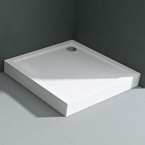 Mai & Mai Piatto Doccia 100x100x14cm, Piatto Doccia Quadrato Faro1H in Acrilico, Bianco
