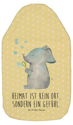 Mr. & Mrs. Panda Wärmflasche Elefant Seifenblasen - Geschenk, Körnerkissen, Bettflasche, Wärmekissen, Wärmflaschenbezug, lustige Sprüche,
