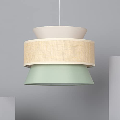 LEDKIA LIGHTING - Lámpara Colgante Tela Chulu | Diseño Elegante y Clásico | Compatible con Bombilla E27 | Uso Interior IP20 | 40W Máx, Verde, Textil