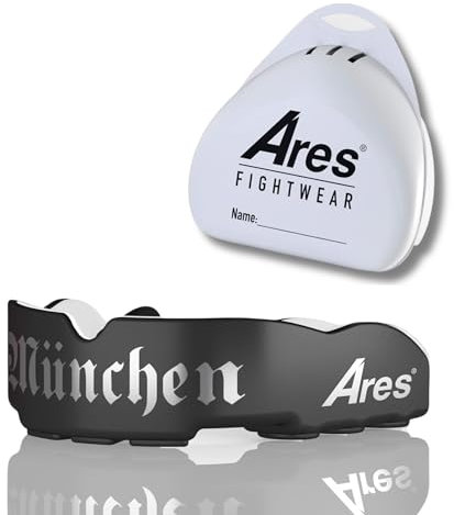 Ares Fightwear® Slim Fit Mundschutz Boxen inkl. Aufbewahrungsbox für Kampfsport, MMA & Athleten I Maximaler Zahnschutz dank Optimaler Passform I Profi Mouthguard für Herren & Damen