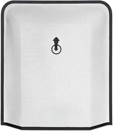 Relaxdays Griglia Parascintille, Protezione per Camino, Stufa Caminetto, H x L: 61 x 54 cm, in Ferro Battuto, Nero