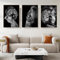 KAIDAARTLH Schwarz und Weiß Löwe Leinwand Bilder, Tiere Poster Set Kunstdrucke, für Wohnzimmer Schlafzimmer Dekor-Rahmenlos(A,3x30x40cm)