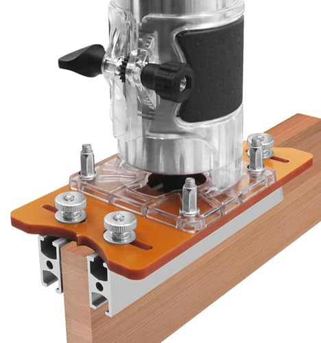 Holz Router Slotting Locator, 2 in 1 Schlitz basis und Befestigungs halterung für 65 mm-Trimmmaschine, Einstellbare Hochpräzise Schlitzmaschine Router Befestigung Zubehör