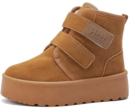 Jifenkla Bottes Fourrées Femme, Réchauffeur Hiver Bottines Plateforme Botte De Neige Conforts Fourrée Boots Chaussure pour L'extérieur