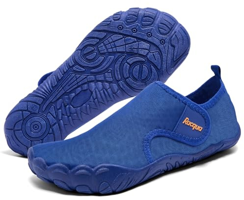Racqua Men Sea Breathable Boat Shoes Swim Quick Dry Pool Surfing Water Shoes Hiking Slip On Barefoot Women Beach Outdoor Diving Barefoot Shoes Blue UK9