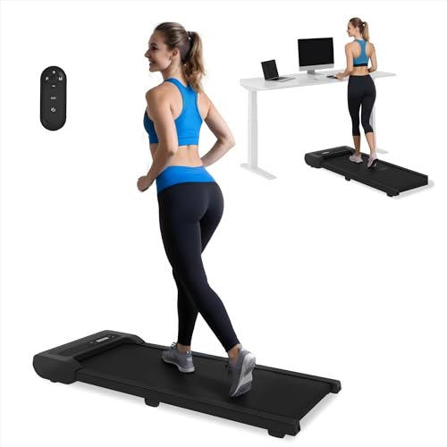 FlexiSpot Laufband Walking Pad für zuhause und Büro bis 120kg, Geräuscharme Laufbänder 1-6km/h, 4 in 1 Tragbares Laufband mit Fernbedienung und LED Display