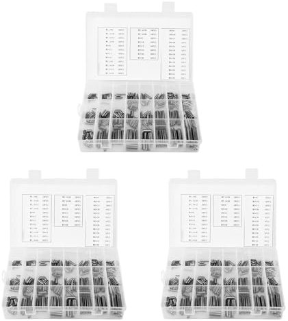 Kznifmk Kit Assortimento Perno un Molla con Intaglio nel Acciaio Inossidabile 840PZ, Perni di Tensione di Tensione Dei Tasselli un Molla Divisa con Scatola
