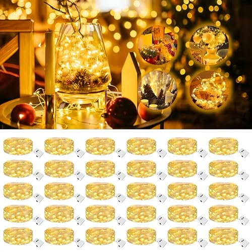 30 Stüdi LED Lichterkette mit Batterie Klein mit 3 Lichtmodi,2M 20 Led