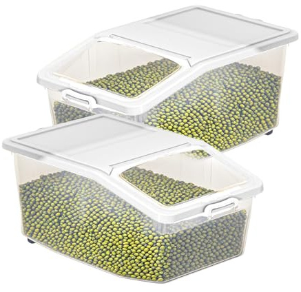 Presentazione del riso, contenitore per alimenti ermetici, distributore gemello con pulegge, di misurazione integrata, organizzatore di dispensa da cucina per la casa, conservazione del congelat