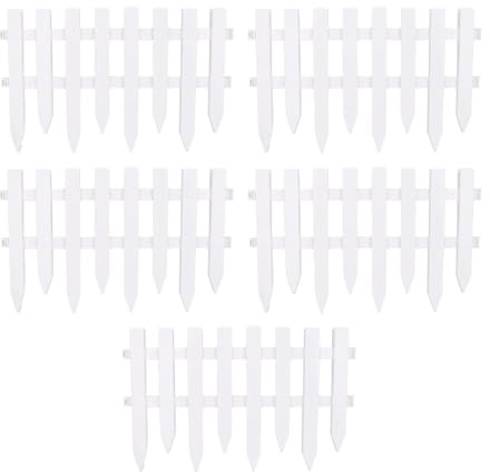 Nurnesy 5st Dekorativt Landskap Kant Staket Plastträdgård Kantning Kant Prydnadsstaket för Gräsmatta Blomma Sängar Vägar Gård Accenter