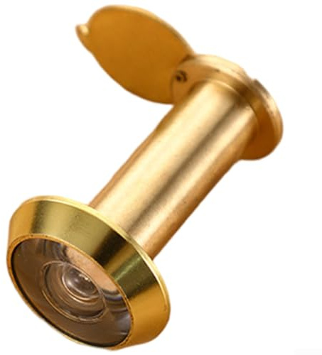 GLFLOW Mirilla de latón dorado con ángulo de visión amplio de 220° de alta definición, ajuste ajustable para puertas de 35-80 mm, cubierta de privacidad (12 mm, 35-60 mm)
