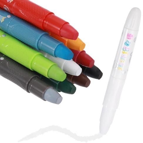 QUARKZMAN Crayones Twist Crayones Twist Set De Acuarela Gel Lavable Suave Como La Seda Para Dibujar Colorear (Rojo Naranja Gris Negro Blanco Verde Rojo Rosado Amarillo Azul Marrón pcs de 10)