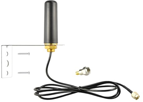 Boobrie Antena de 433 MHz con soporte de 5 dBi para puerta de garaje, pequeña antena externa omnidireccional SMA macho y adaptador tipo F para GTO Mighty Mule LiftMaster Ghost Gate Abridor de puerta
