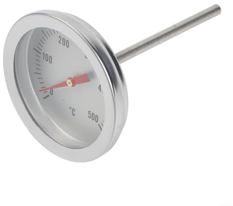 Yelvera Termometro da forno di ricambio con sonda da 70 mm per forno a pizza, in pietra, in acciaio inox, fino a 500 °C, M8 Fit