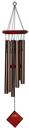 Woodstock Chimes Pluto Wind Chime for Outside 27 Bronze Small, Light Airy Sound for Outdoor Garden, Patio, Porch Decor, Encore Collection DCB27
