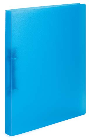 HERMA Classeurs á 2 anneaux A4 Translucide Bleu, dos de 25 mm, Classeur souple en plastique, Avec compresseur