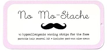 No mo-stache Wax Strips for Lip and Face - Hair Removal Kit - 40 Travel Friendly Individual Use Strips - Vegan - Paraben Free - Safe for All Skin Types - For Women - Shark Tank Product