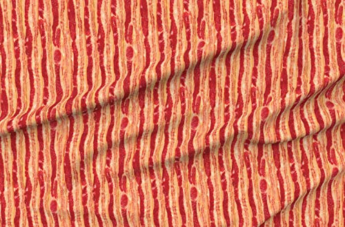 Spoonflower Fabric - Bacon Food Stripes Printed on Petal Signature Cotton Fabric by The Yard - Sewing Quilting Apparel Crafts Decor